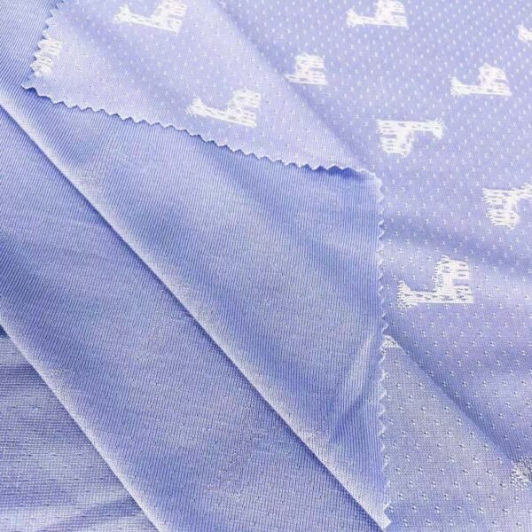 Digital Knitting Jaquard 220GSM giraffe Blue COLOR