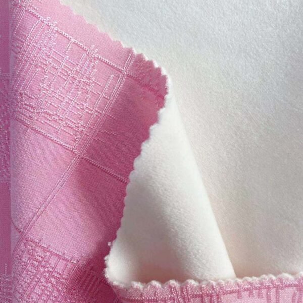 Digital Knitting Jaquard Bonded 470GSM pink color - 图片 4