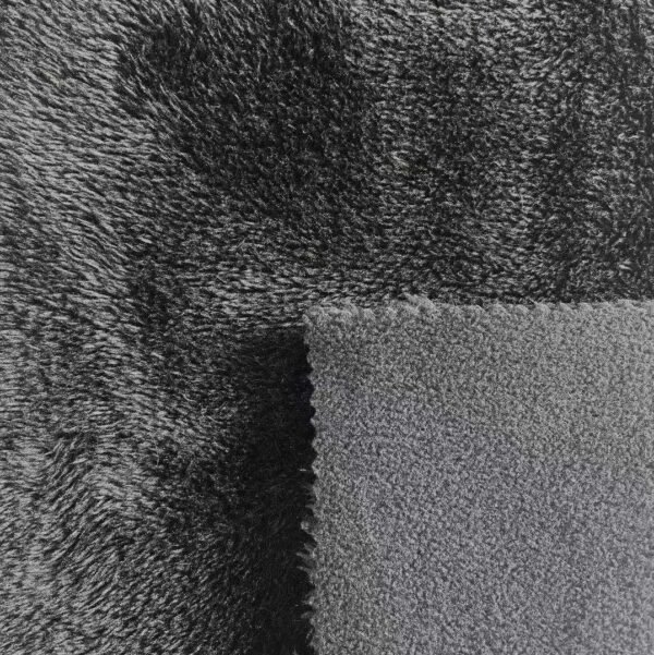 Good quality plain dyed sherpa fleece bonded single jersey knitted fabric - 图片 2