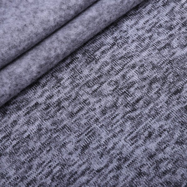 Grey Melange 100% Polyester Hacci Knit Fabric Fleece for Sweater