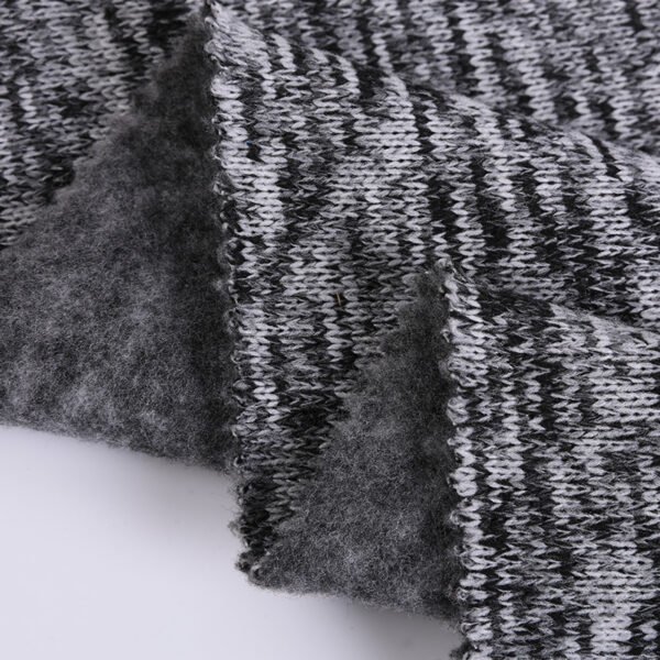 Wholesale de telas brushed hacci knit sweater fleece polyester fabric stock lot - 图片 2