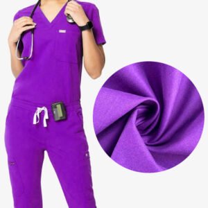 Dyed Chlorine-Resistant Color Medical Uniform Fabric Tc Plain Style 230GSM Solid Polyester Fabric Woven 100 Meters Roll Packing